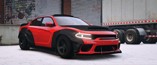 [No Logos] Custom 2021 Dodge Charger Demon Carbon Body Widebody