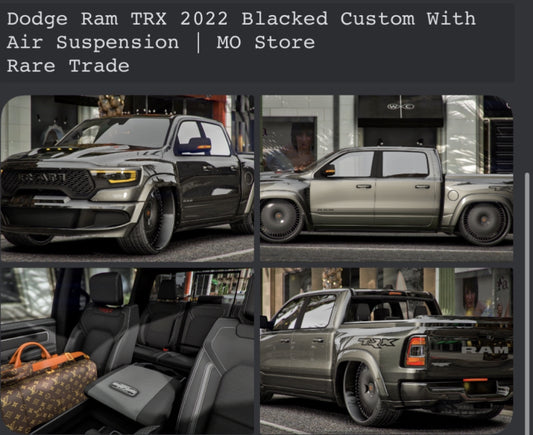 Dodge RAM TRX 2022 Blacked Custom With Air Suspension